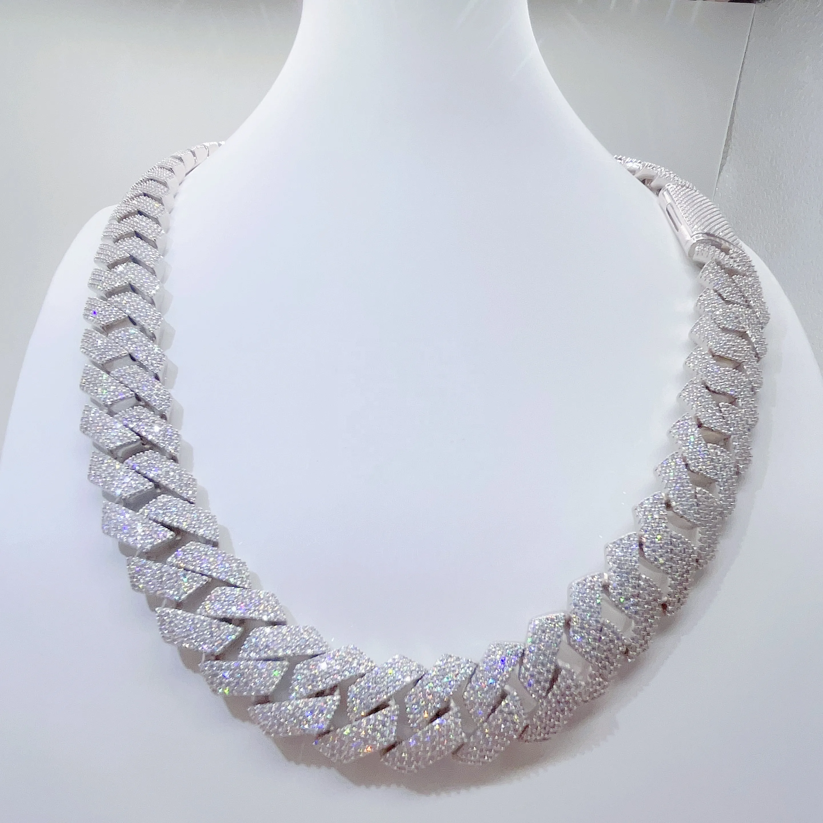 Anhänger Halsketten Iced Out Pass Diamant Tester Sterling Silber Halskette Vvs Moissanite Cuban Link Kette_voghion.com