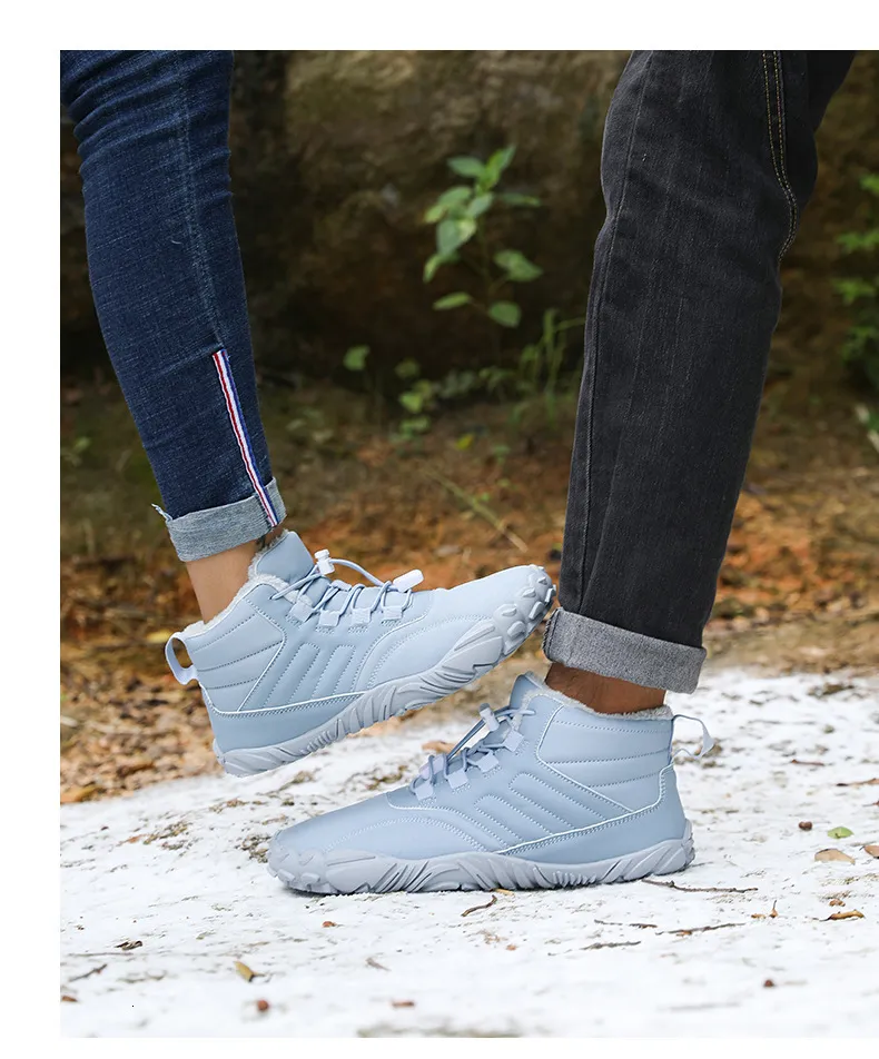 Outdoor-Schneestiefel für Herren im Winter, rutschfest, wasserdicht, Veet und warme Baumwollschuhe für Damen, Barfuß mit dicker Sohle_voghion.com