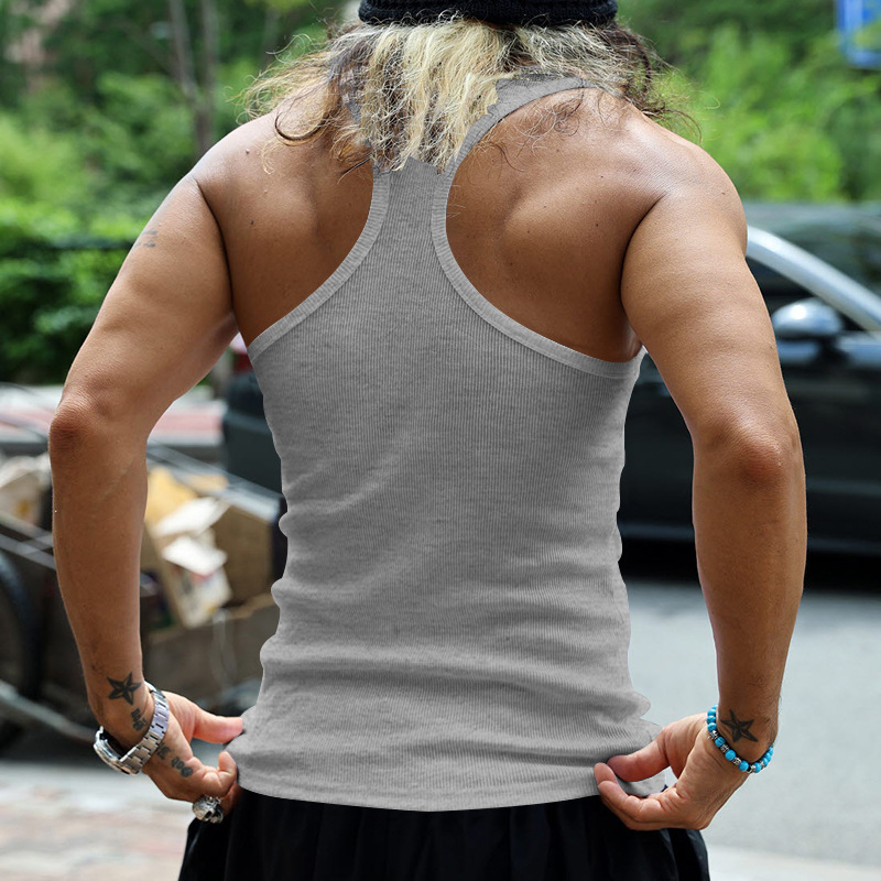 24 New American Herren Tank Top Slim Fit Freizeit Sport Herren Frühjahr/Sommer Unterteil Thread Tank Top_voghion.com