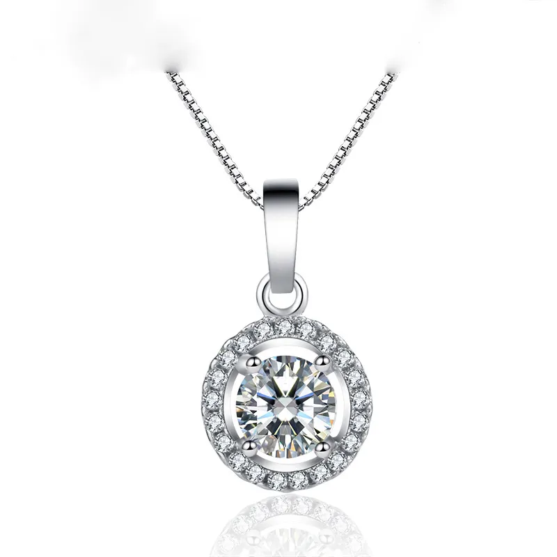 Crystal Circle Pendant Necklace For Women Wedding Jewellery Set_voghion.com