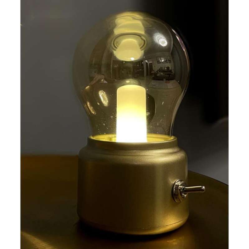 Light Night Mini wiederaufladbare Glühbirne, Schlafzimmer Schlaf, Nachttisch weiches Umgebungslicht, nostalgische Schreibtischlampe_voghion.com