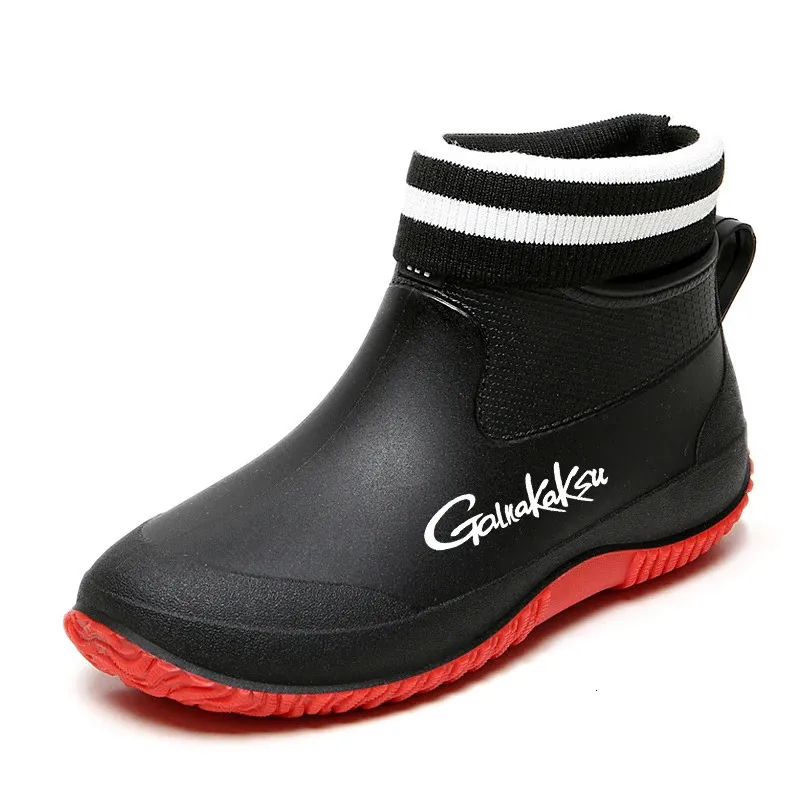 Bottes de pluie antidérapantes pour hommes, chaussures de randonnée en plein air, imperméables, tendance été hiver, pêche, Plus Veet, 35-45 240612_voghion.com