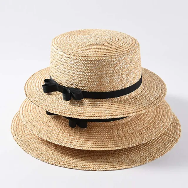 Modischer, klassischer Strandhut mit Schleife und breiter Krempe, für den Sommer, Sonnenhut für Frauen, Weizenstrohkappe, Kentucky-Derby-Hut_voghion.com