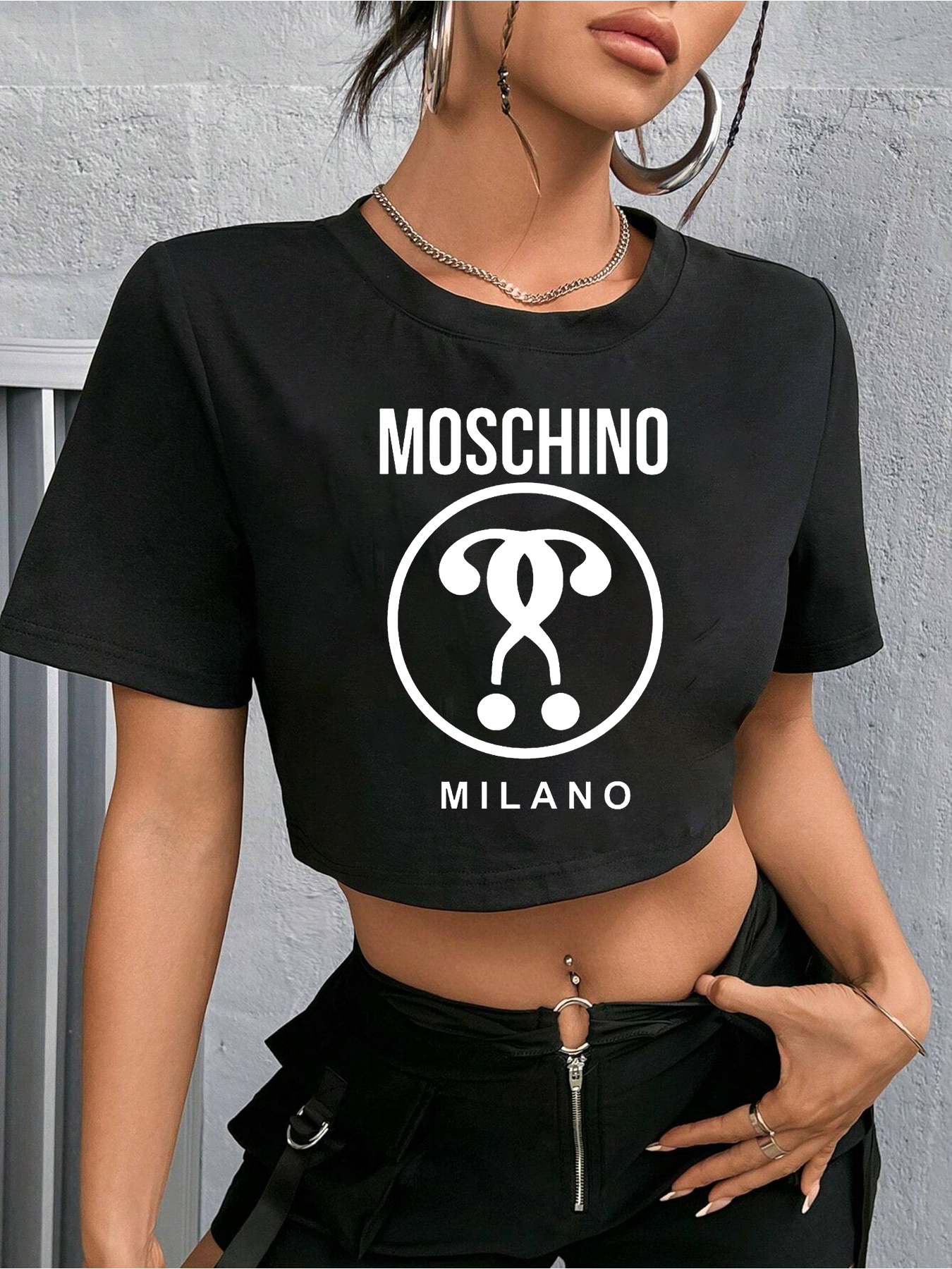 Summer Spring Women's Cotton Polyester Tops Personalised Tide Printed Pattern T-Shirt Women's Short Sleeve Tops
