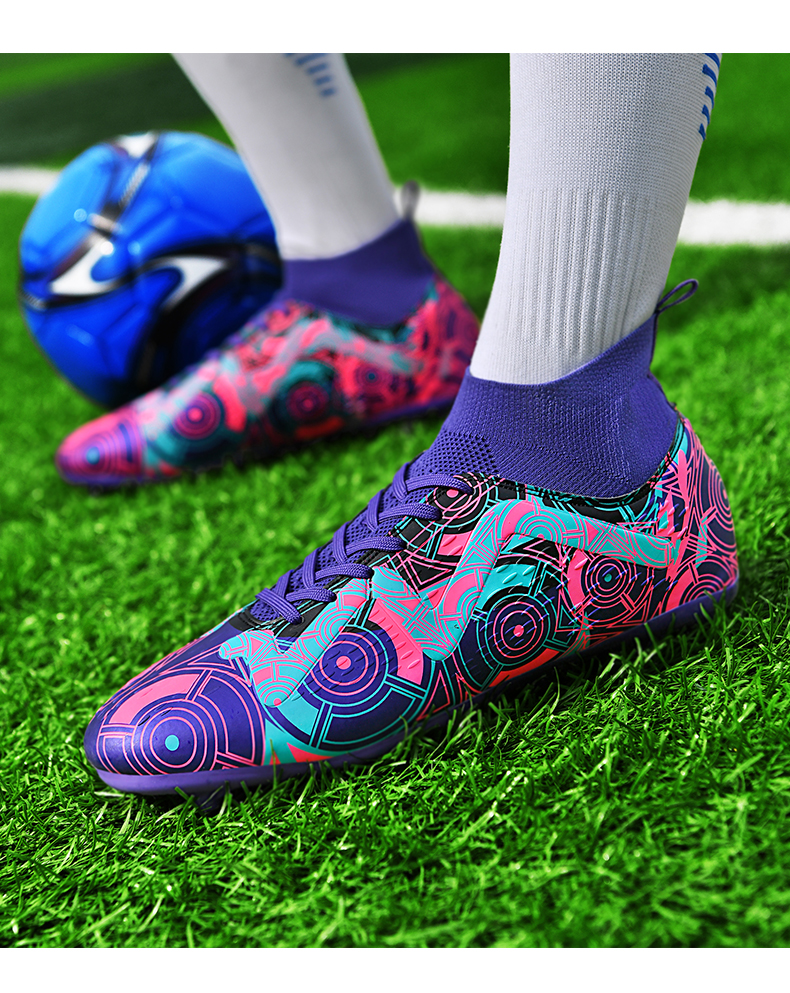 Sapatos de futebol ao ar livre Tênis masculinos Botas de futebol Adolescentes Adultos Crianças Chuteiras Antiderrapantes Ultraleve Unissex Turf Futsal_voghion.com
