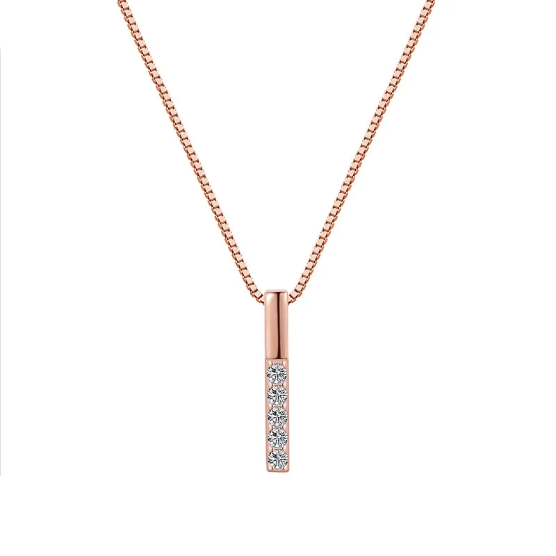 Collier pendentif rectangulaire avec zircon pour femme bijoux_voghion.com