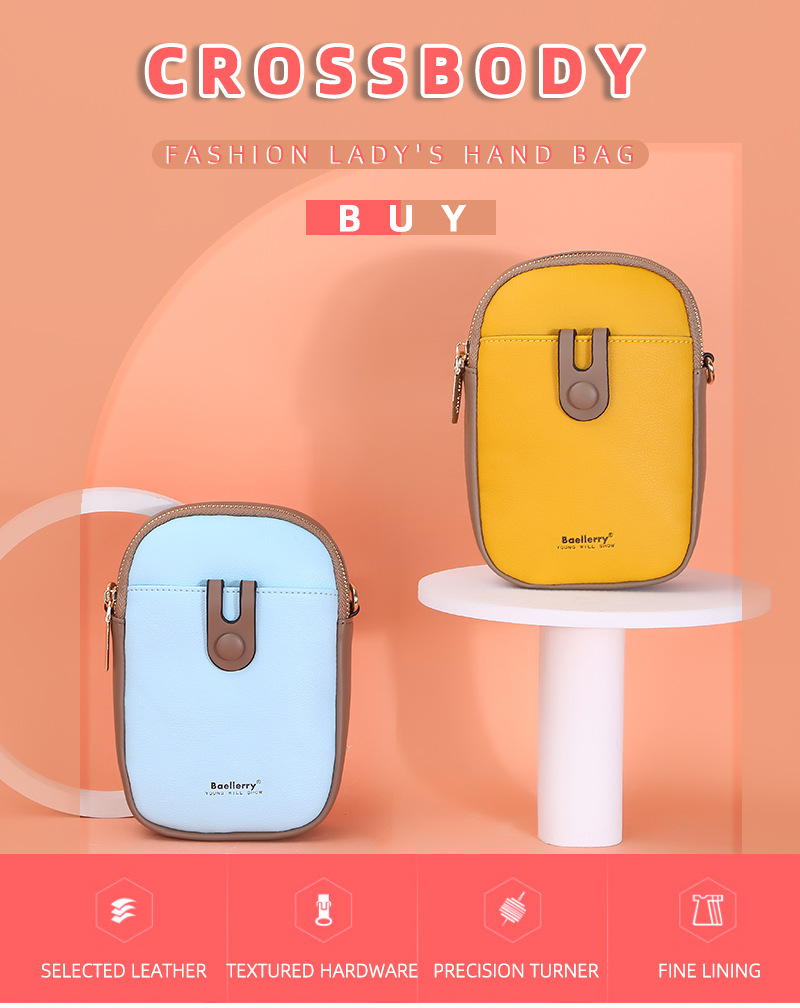 Women's Crossbody Bag Fashion Contrast Colour Mobile Phone Bag_voghion.com