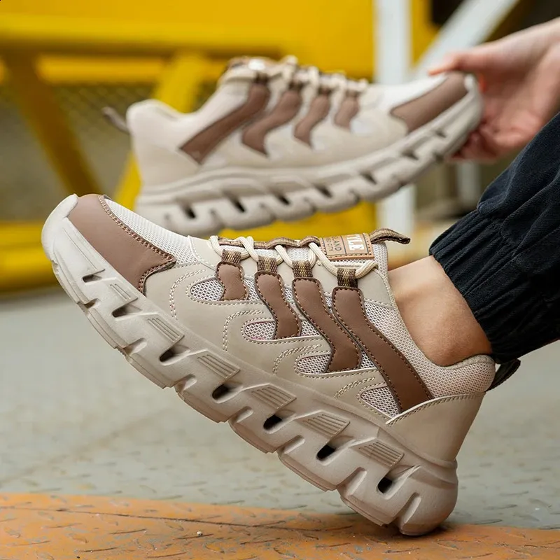 Sicherheitsschuhe für Herren und Damen, stoßfest, perforiert, atmungsaktiv, leicht, Arbeits- und Sportschuhe, nicht abnehmbar, Wanderstiefel, Größe 36–46_voghion.com