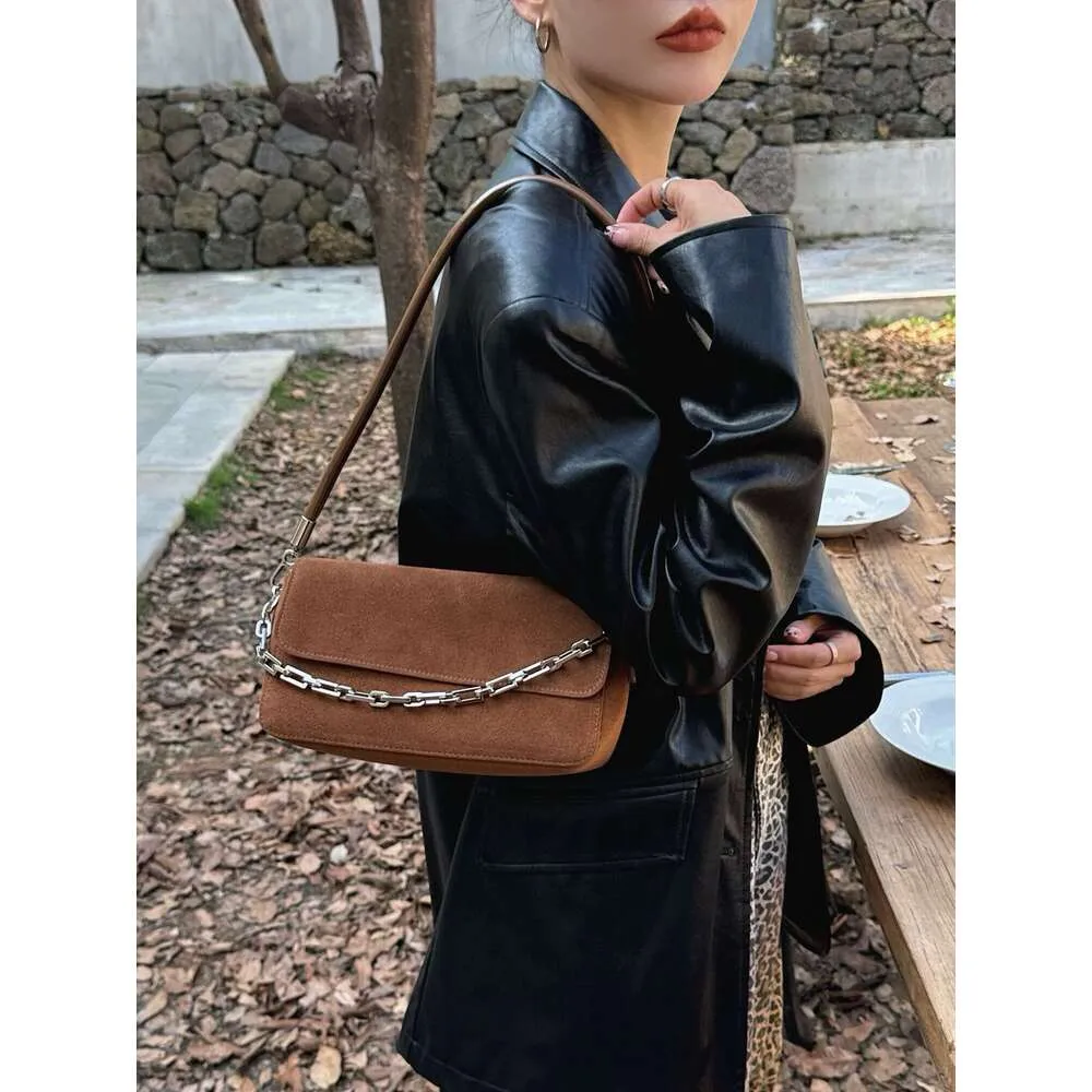 Stylish Matte Suede Shoulder Bag For Women With Double Straps_voghion.com