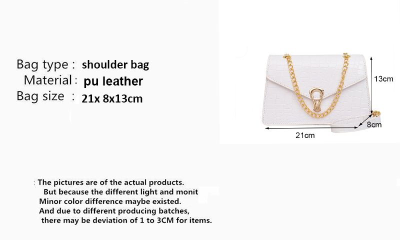 Krokodil Muster Schulter Taschen Für Frauen Mode Ketten Squre Tasche Geldbörse Weiblichen Pu Leder Crossbody Handtasche_voghion.com