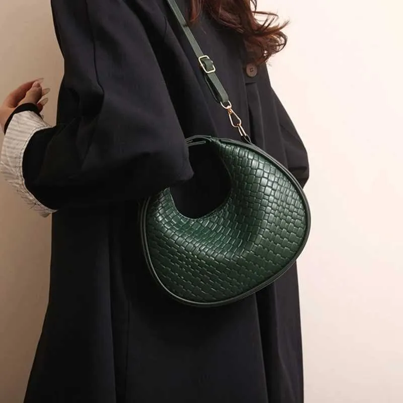Borsa a tracolla da donna di alta qualità, nuova moda, design di nicchia, stile semplice, borsa a tracolla intrecciata da donna Ba241106_voghion.com