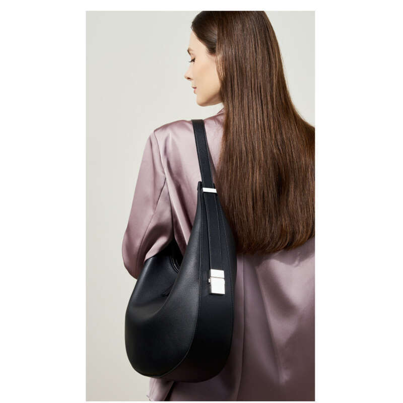 2024 Herbst Nischendesign Rindsleder Unterarm Schulter Crossbody Tote Leder Crescent Bucket Bag, Damentasche_voghion.com