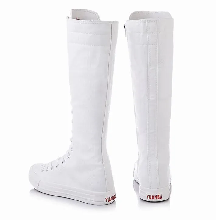 Stivaletti sneaker in tela donna stile gotico punk con lacci_voghion.com