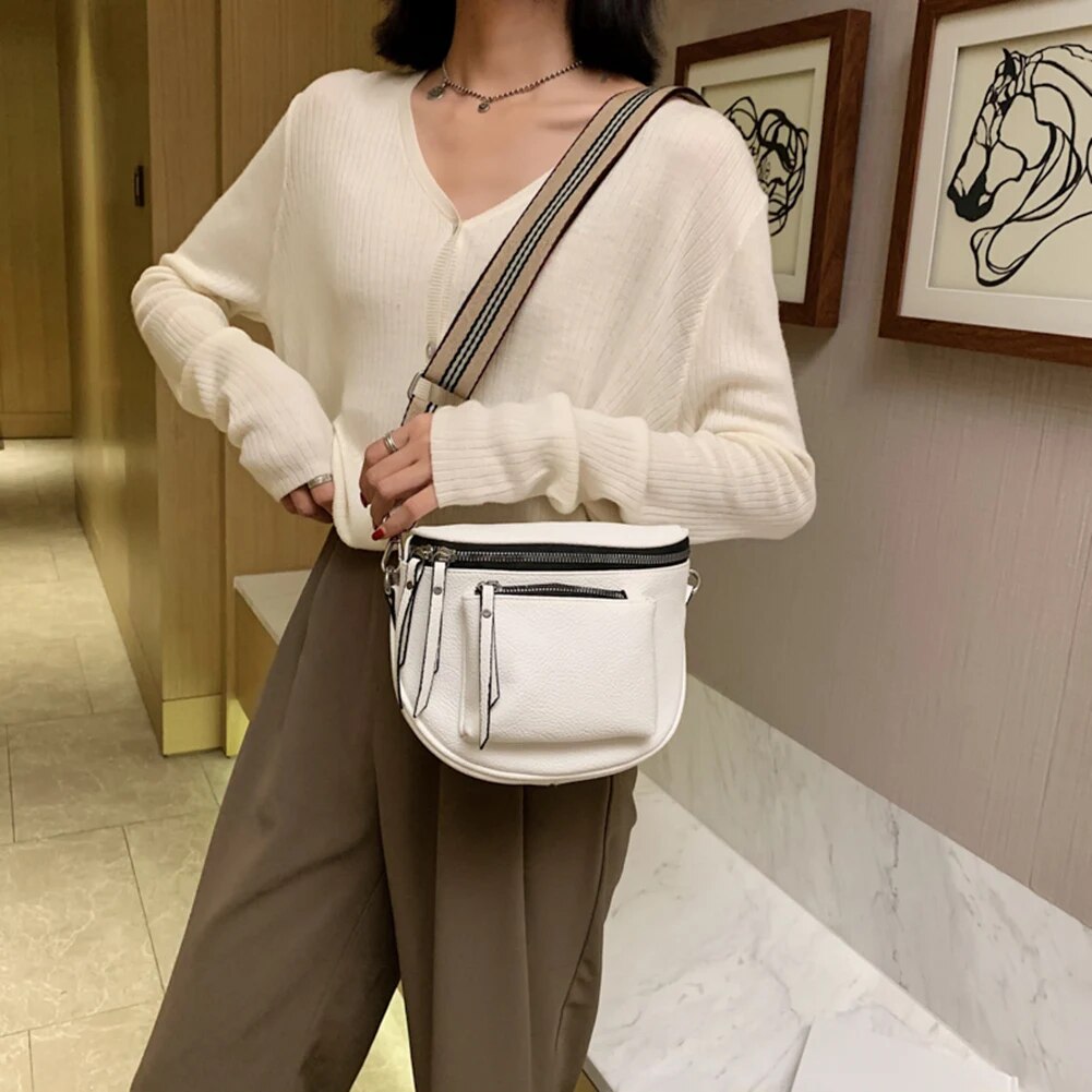 С доставкой Damen Vintage Leder Crossbody Schulter Taschen für Frauen Brust Tasche 2023 Marke Dame Trend Handtaschen Fanny Pack_voghion.com