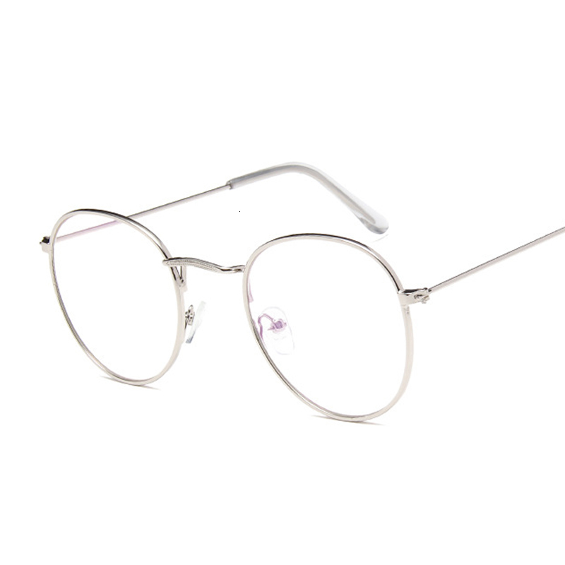 Fashion New Vintage Round Glasses Frame Women Metal Small Circle Shape Eyewear Clear Optical Eyeglasses Transparent Lens