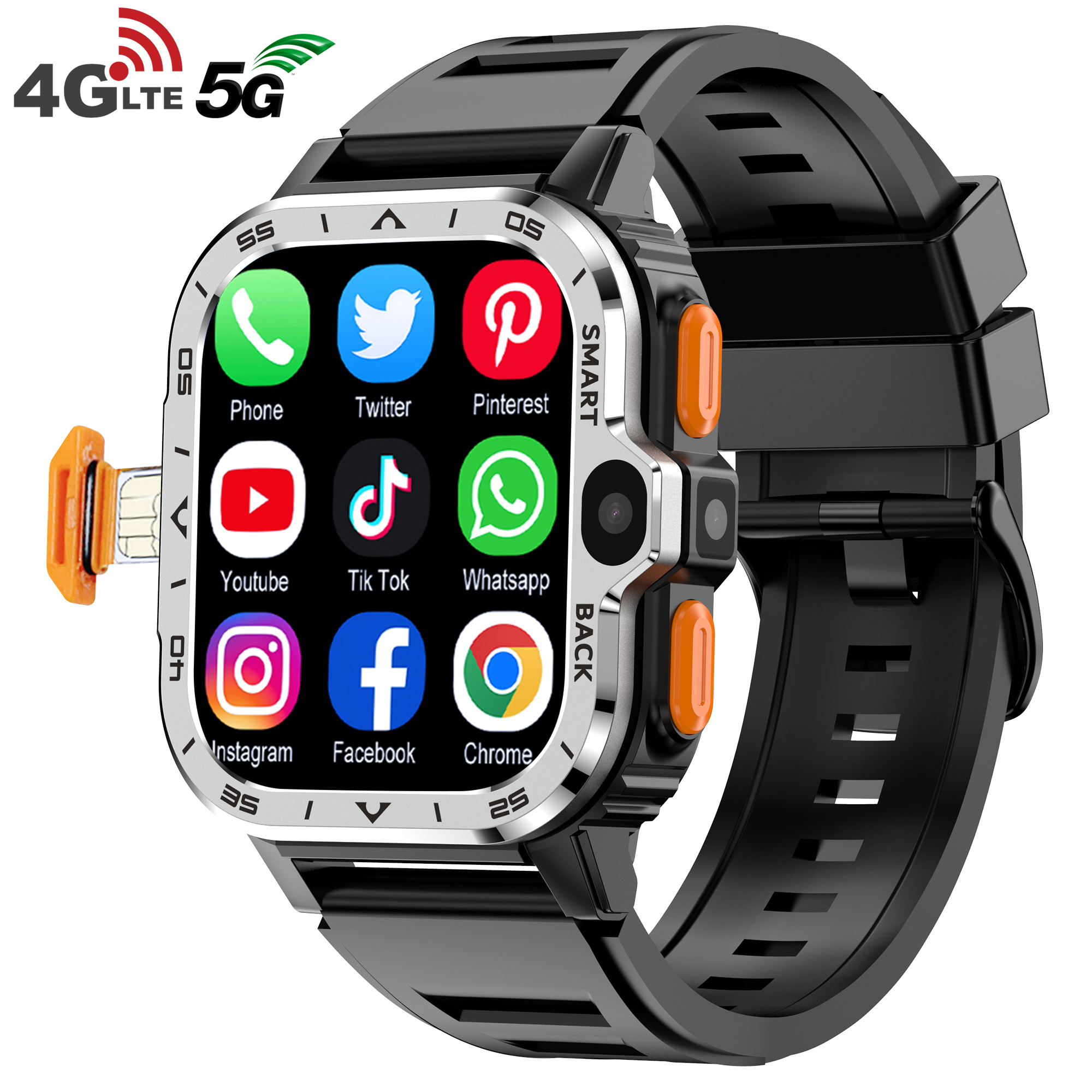 Valdus PGD Android montre intelligente hommes GPS 16G/64G ROM stockage HD double caméra NFC 2G 4G carte SIM WIFI sans fil Internet rapide