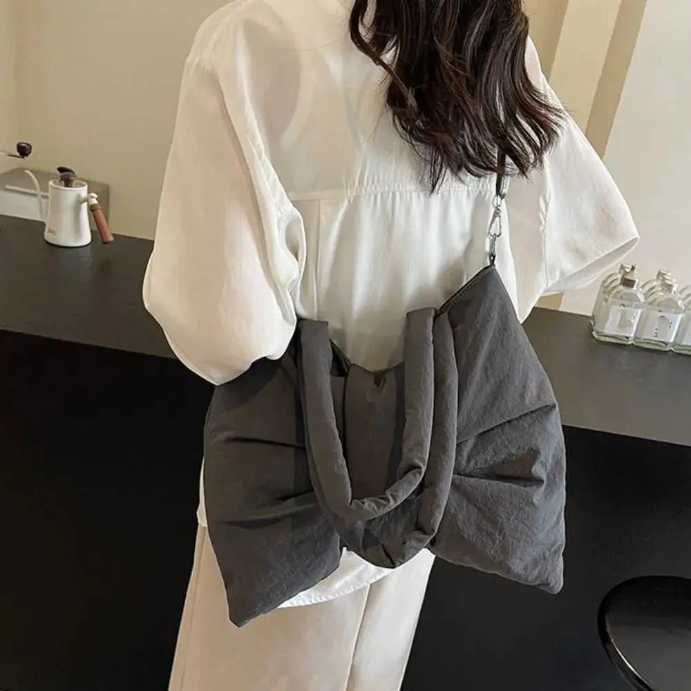 Geschenk Einfarbig Umhängetasche Weiche Große Bogen Form Unterarm Shoudler Taschen Große Kapazität Nylon Tote Handtasche für_voghion.com