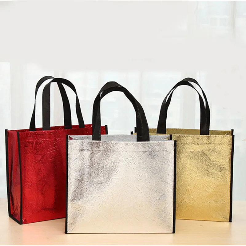 Fashion Waterproof Laser Foldable Eco Large Capacity Reusable Shopping Tote Non-woven Fabric Bag Handbag_voghion.com