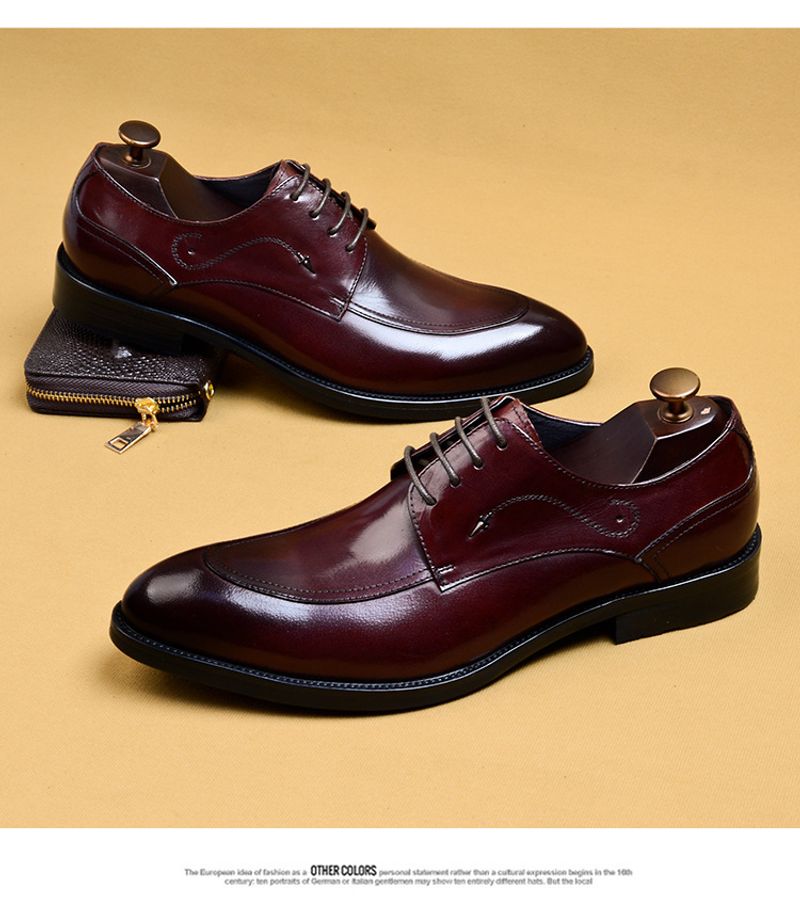 Scarpe Derby da uomo in pelle nera con lacci a punta, eleganti, da sposo, da cerimonia, da uomo, all'ingrosso_voghion.com