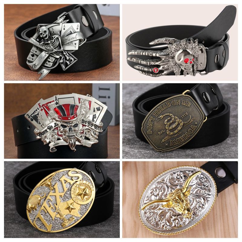 Ceinture en cuir gothique punk Y2k pour hommes et femmes, boucle en métal, sangle de taille, styliste, pantalon en jean, décorative_voghion.com