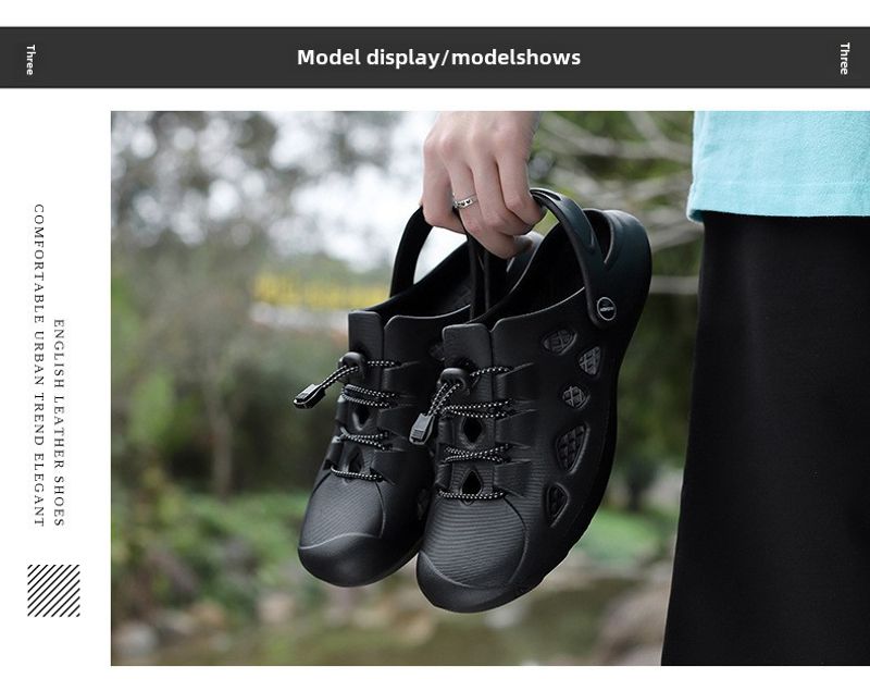 2023 new lace-up EVA outdoor hole soft trend summer beach shoes spot wholesale a generation of hair_voghion.com