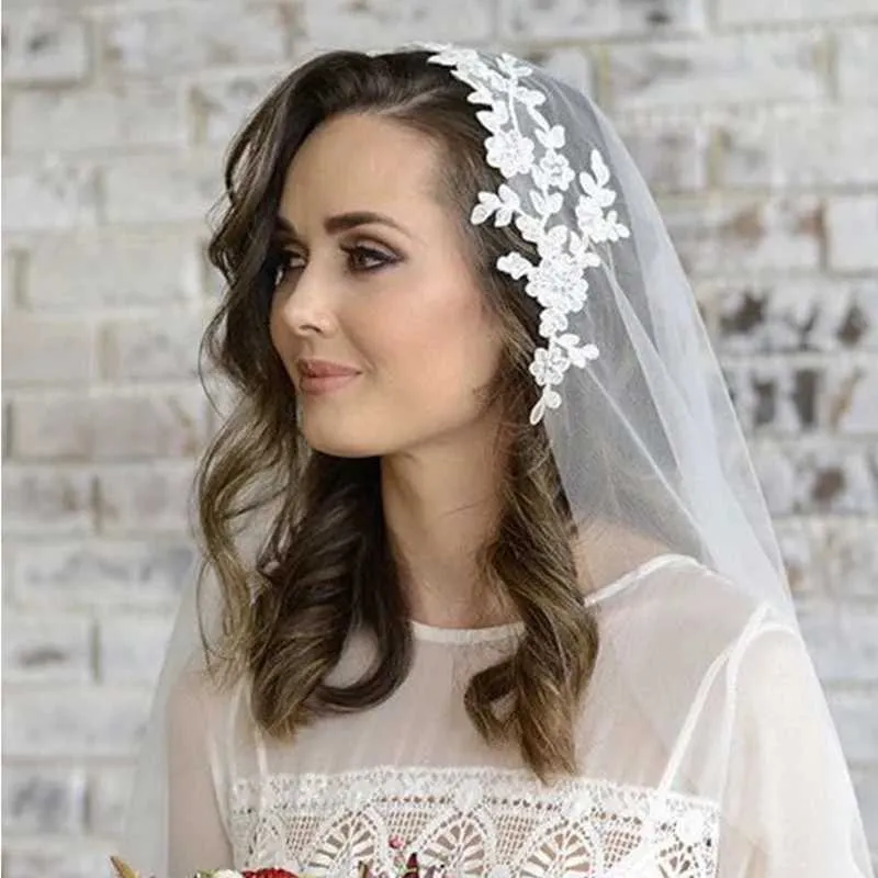 Haarschmuck Einlagig Elegant Kurz Hochzeit Brautschleier Weiß_voghion.com