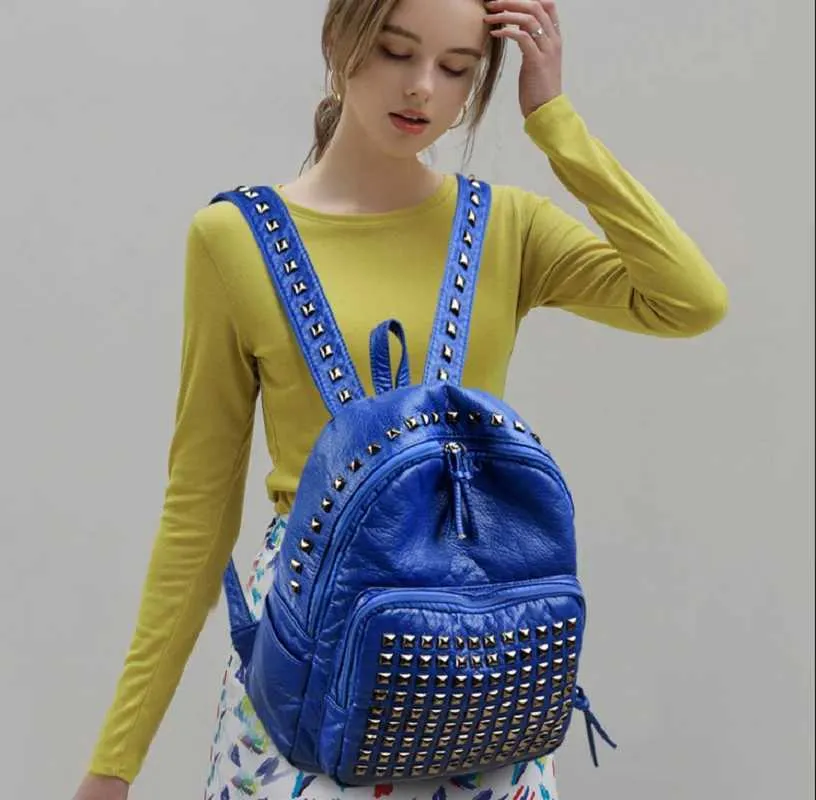 Large Leather Backpack For Women Designer Vintage Shoulder Bag_voghion.com