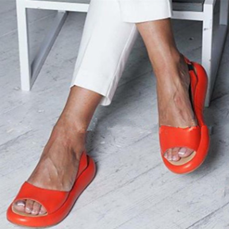 Sandali piatti con bocca di pesce alla moda da donna_voghion.com