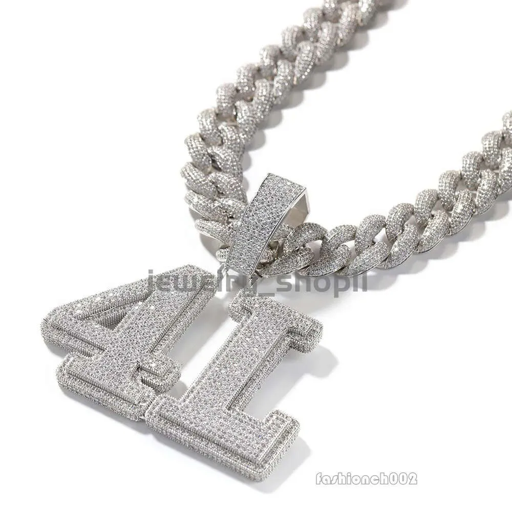 DIY Hip Hop Numerieke Letter Hanger Sieraden Ketting Klassieke GRA Moissanite Diamant Goud Sterling Sier Cubaans_voghion.com
