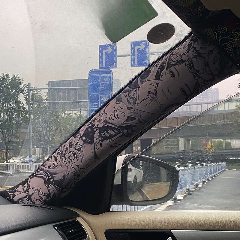 Patch autoadeziv pentru spate cu pilon JDM Prajna Geisha AB, patch decorativ interior cu schimbare de culoare pictat manual_voghion.com