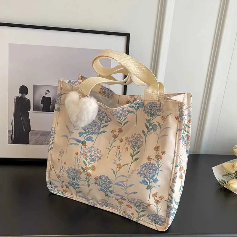 wer Printing Wens Fi Einkaufstasche Große Kapazität Student Canvas Buch Handtasche mit Anhänger Y241109_voghion.com