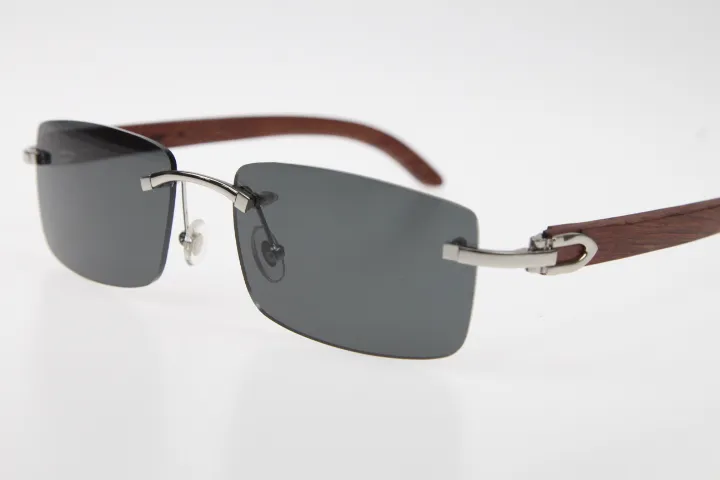 Rimless Wood Frame Men Sunglasses For Driving And Outdoors_voghion.com