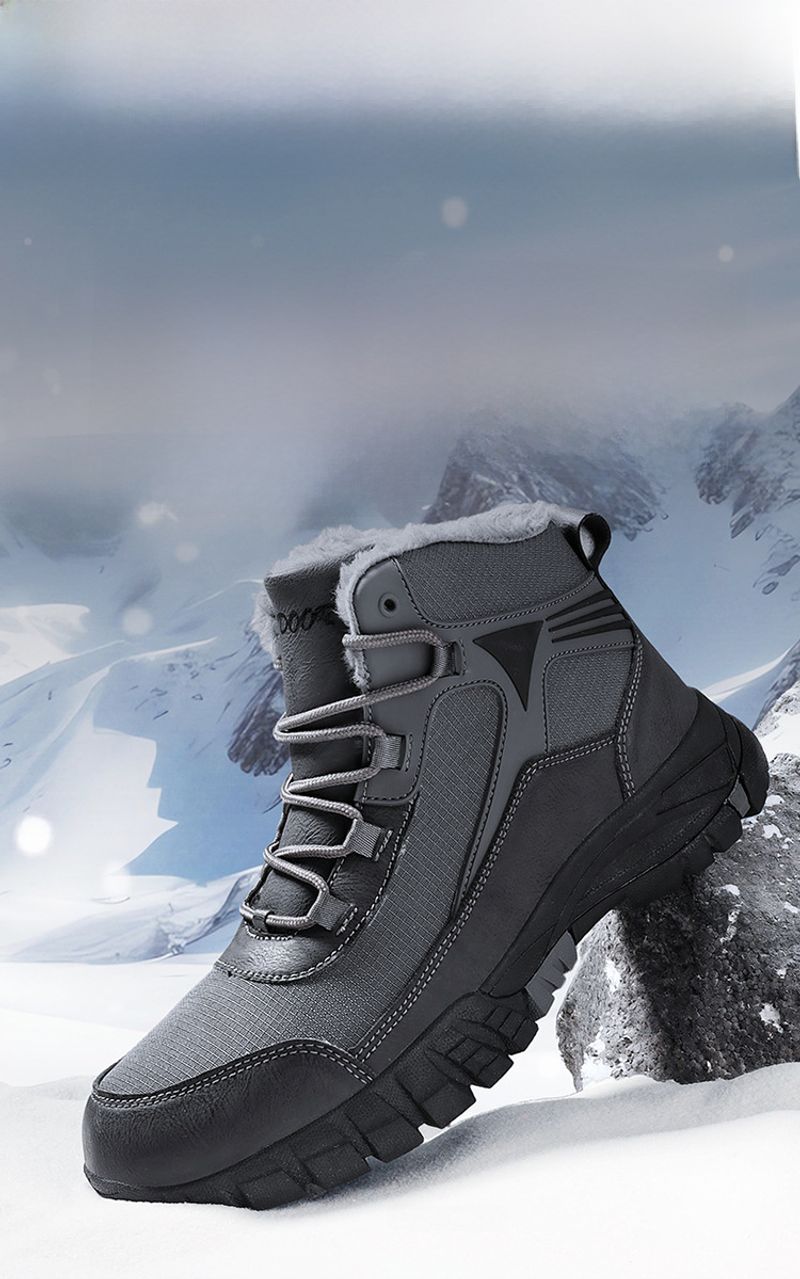 Grensoverschrijdende antislip wandelschoenen in grote maten, sneeuwfleece-verdikte sneaker, waterdicht, koudebestendig, warm, hoog model katoen_voghion.com