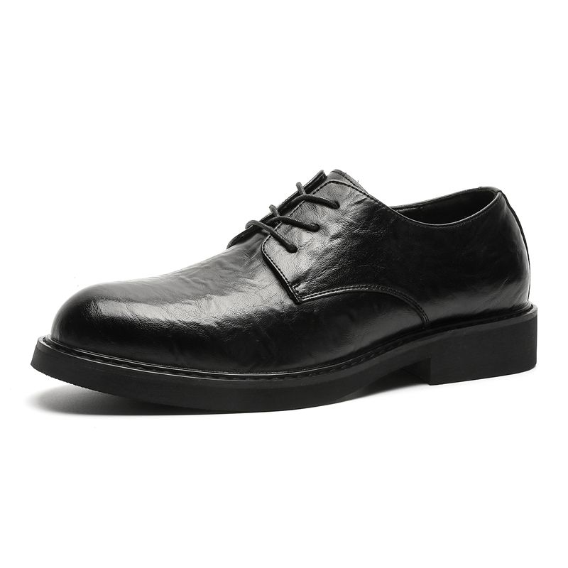 Nové business casual šaty s vrstvou hovězí kůže, pohodlné černé, svatební, pánské malé kožené boty_voghion.com
