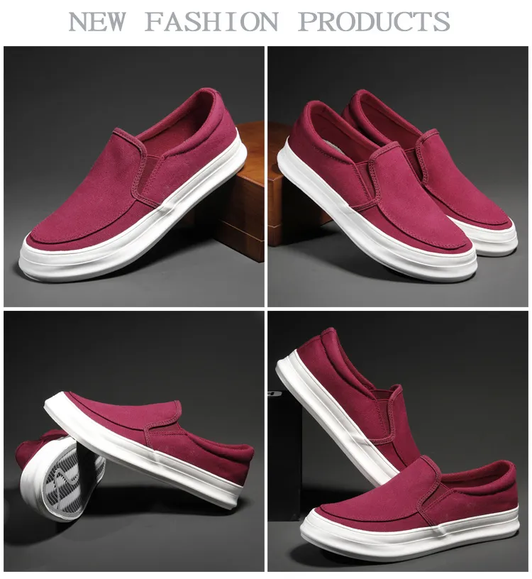 Lässige atmungsaktive Canvas leichte vulkanisierte weiche flache Schuhe Outdoor Herren Sneakers Loafers_voghion.com