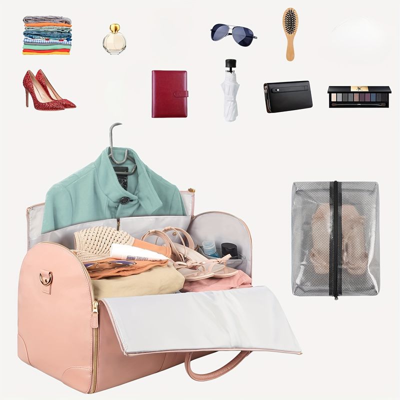 Neue faltbare Reisetasche für Damen, multifunktionale wasserdichte Aufbewahrungstasche großem Fassungsvermögen,_voghion.com