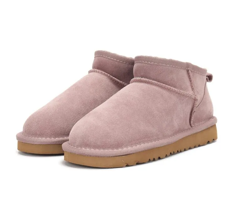 Damen Ultra Mini Shearling Bootie Jetzt weich bequem Schaffell warm halten Boot Hacke mit Karte Dutbag schön_voghion.com