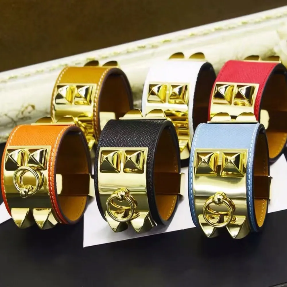 Stainless Steel Bangle Leather Bracelet Fashion Designer Jewelry Womens Mens Hiphop Rock Party Classic Unisex Daily_voghion.com