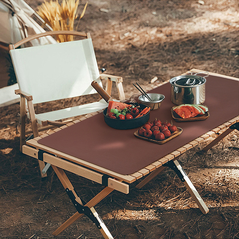 Tappetino da tavolo in legno da campeggio, in pelle PU, spesso, impermeabile, resistente al calore, in pelle PU, per picnic, barbecue, tappetino da picnic_voghion.com