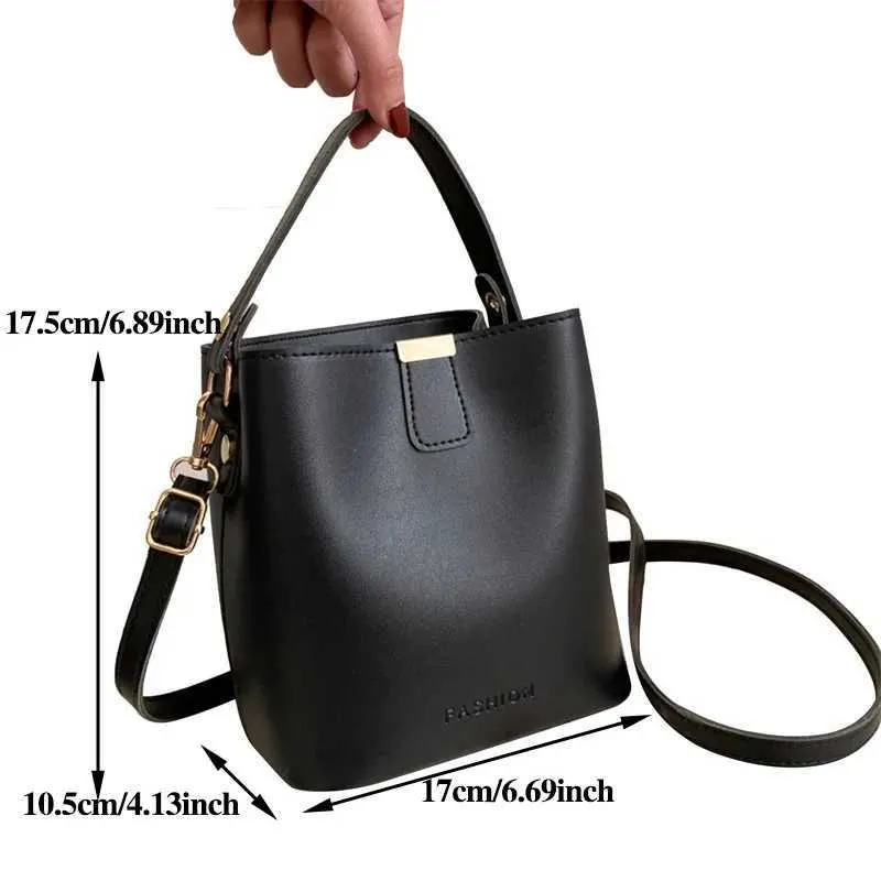 Elegant Black Pu Leather Shoulder Bag Messenger Handbag For Women_voghion.com