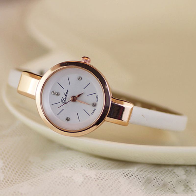 Yamaler - Orologio da polso analogico al quarzo con cinturino sottile e sottile in ecopelle con strass da donna_voghion.com