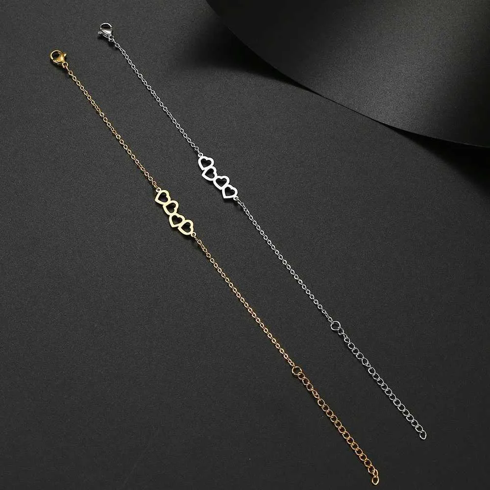 Pulsera de cadena con charm en acero inoxidable corazón mujer_voghion.com