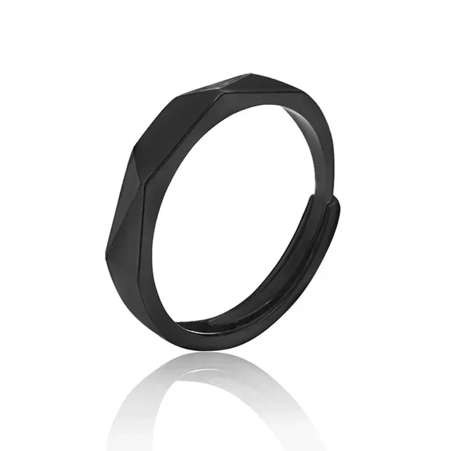 Mode 2 STÜCKE Schwarz Weiß Raute Paar Set Offene Einstellbare Einander Liebhaber Minimalistischen Ring Geschenk Trauringe Braut Schmuck_voghion.com