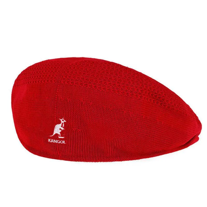 Σετ καπέλα κασκόλ καλοκαίρι KANGOL καγκουρό ψαράς γείσο νιπτήρα μόδα άγριο βαμβακερό ύφασμα για άνδρες και γυναίκες επίπεδη επιφάνεια ύφασμα_voghion.com