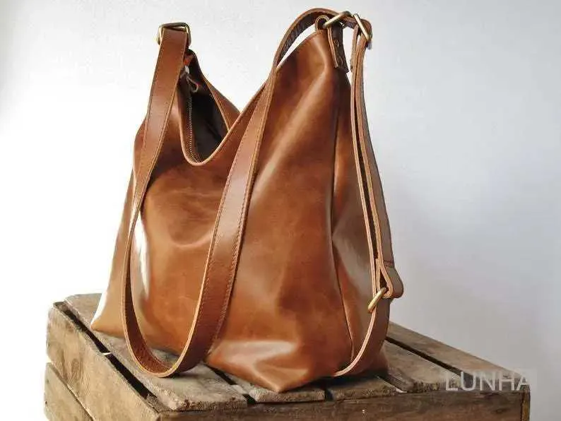 Damen-Rucksack 2-in-1, modisch, Retro, geöltes Wachs-PU-Leder, Schultertasche mit großem Fassungsvermögen, Crossbody-Tasche, einfarbig, britisch_voghion.com