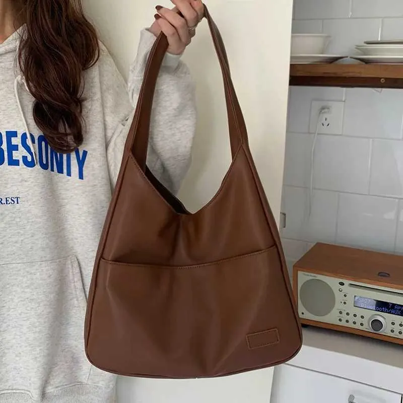 Retro axelväska, modern dam hobo väska i konstläder_voghion.com