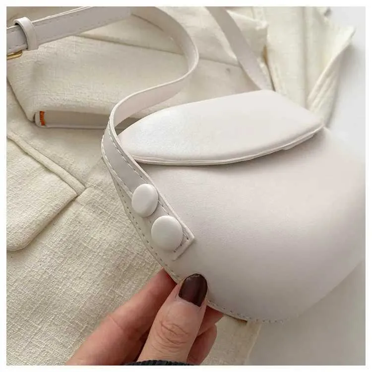 Saddle Bag Crossbody Bag For Women Solid Colour Pu Leather Clutch_voghion.com