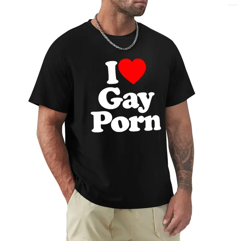 Men's T Shirts Funny I Love Gay Porn Mens Casual Summer LGBT Shirt Unisex Short Sleeve Streetwear Round Neck T-shirt_voghion.com