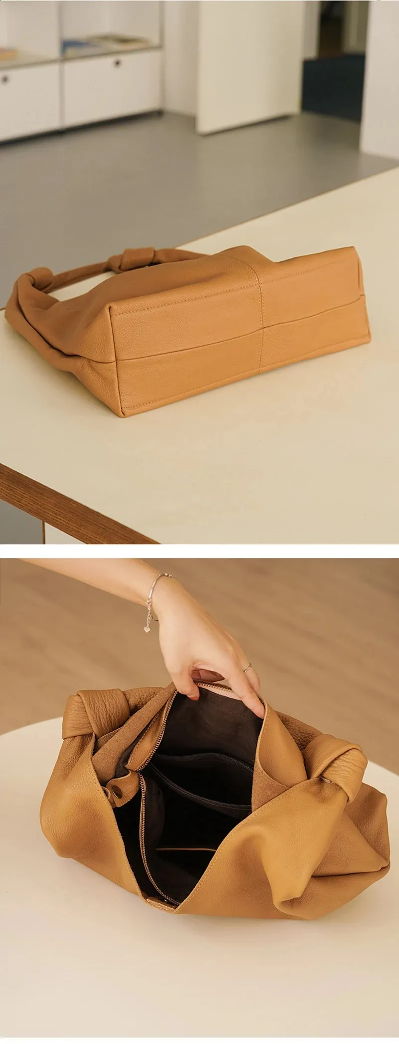 borsa a tracolla da donna in vera pelle naturale oversize coreana hobo ultra morbida in pelle bovina patchwork da donna borsa a mano_voghion.com