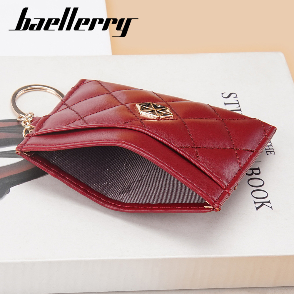 Porta carte Boiseen da donna nuovo versione coreana trapuntato ricamato sottile portamonete con anello di diamanti fibbia porta carte all'ingrosso_voghion.com